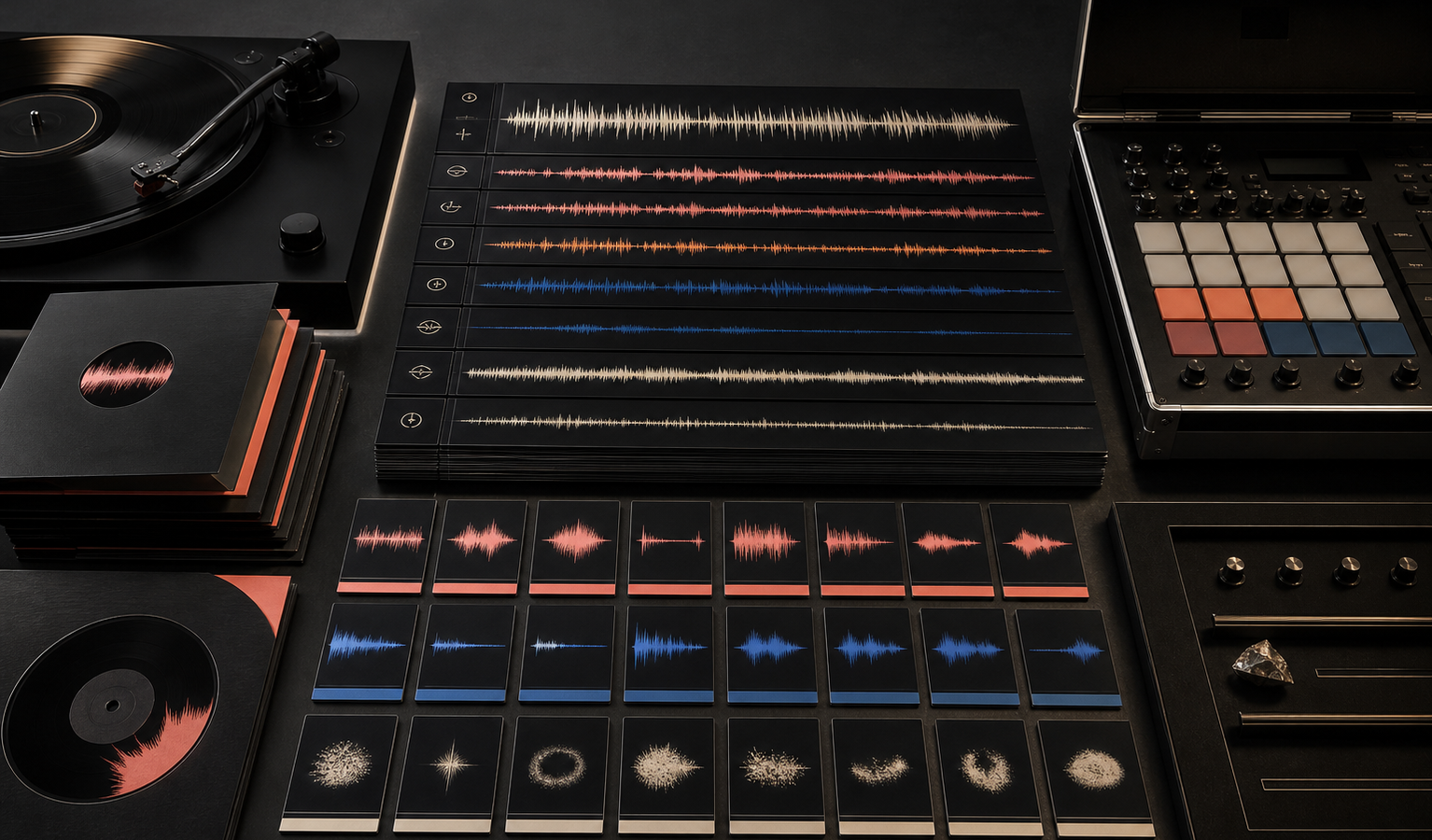 SongChop workflow showing stems, loops, one-shots, and organized outputs